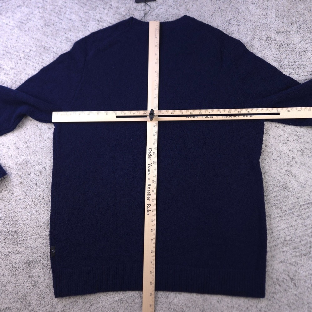 Ted Baker Sweater Mens Size 5 Pullover Signature Logo Crew Neck Blue Wool Blend - Picture 8 of 10